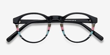 Black/Striped Perception -  Classiques Plastique Lunettes de vue