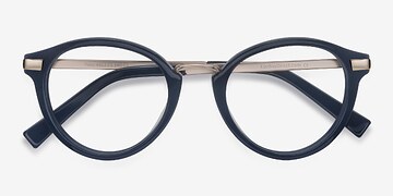 Dark Cerulean Yuke -  Vintage Métal Lunettes de vue