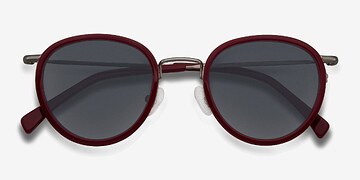 Rouge Siena -  Vintage Acetate, Metal Lunettes de soleil