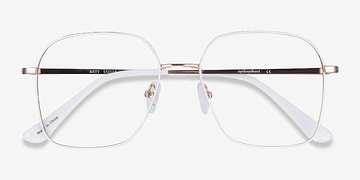 White & Gold Arty -  Vintage Métal Lunettes de vue