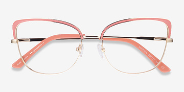Coral & Gold Marina -  Vintage Métal Lunettes de vue