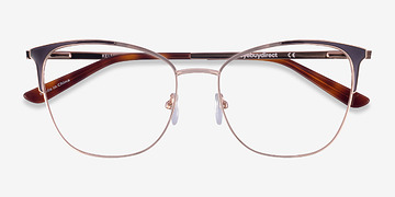 Navy Rose Gold Kelsey -  Métal Lunettes de vue
