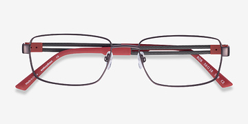 Gunmetal Red Bob -  Métal Lunettes de vue