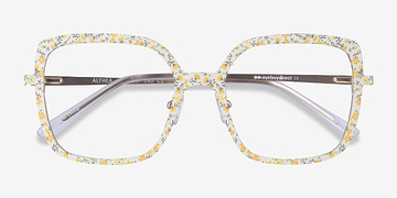 Yellow Floral Althea -  Métal Lunettes de vue