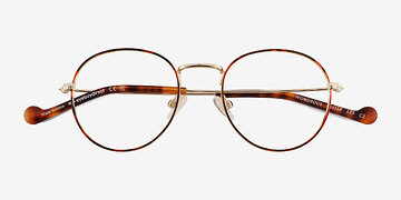 Shiny Gold Tortoise Wondrous -  Métal Lunettes de vue