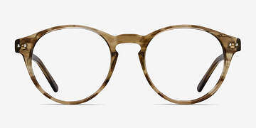 Brown striped Method -  Vintage Acétate Lunettes de vue