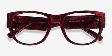 Red Floral Aine -  Acétate Lunettes de vue