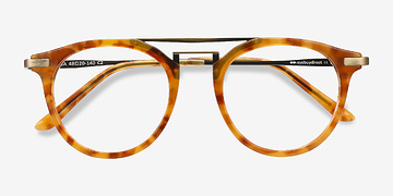 Light Tortoise Alba -  Vintage Acetate, Metal Lunettes de vue
