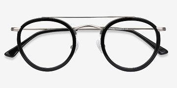 Black Silver Architect -  Vintage Acetate, Metal Lunettes de vue