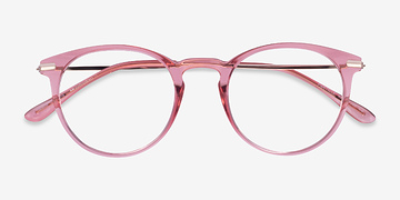 Clear Pink & Rose Gold Particle -  Coloré Plastic, Metal Lunettes de vue