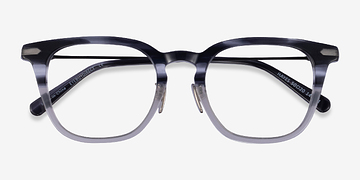 Gray Striped Gunmetal Hayes -  Métal Lunettes de vue