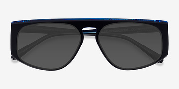 Bilayer Black Blue Skya -  Acétate Lunettes de soleil