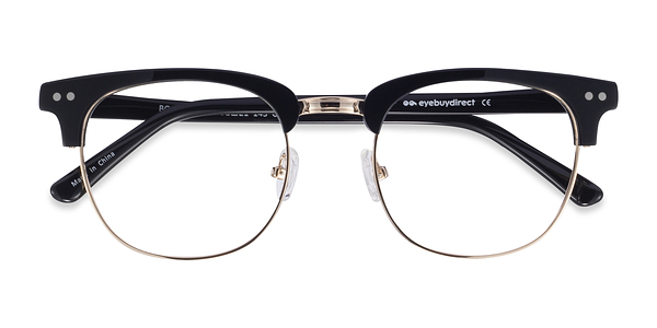 Noir Borderline -  Vintage Acetate, Metal Lunettes de vue